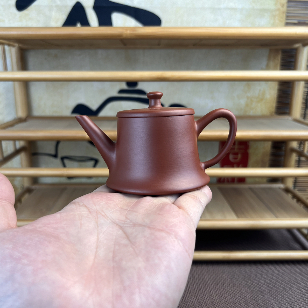潮州手拉壶原矿朱泥（矮款）开运壶5公分大口径实用茶器（110毫升）