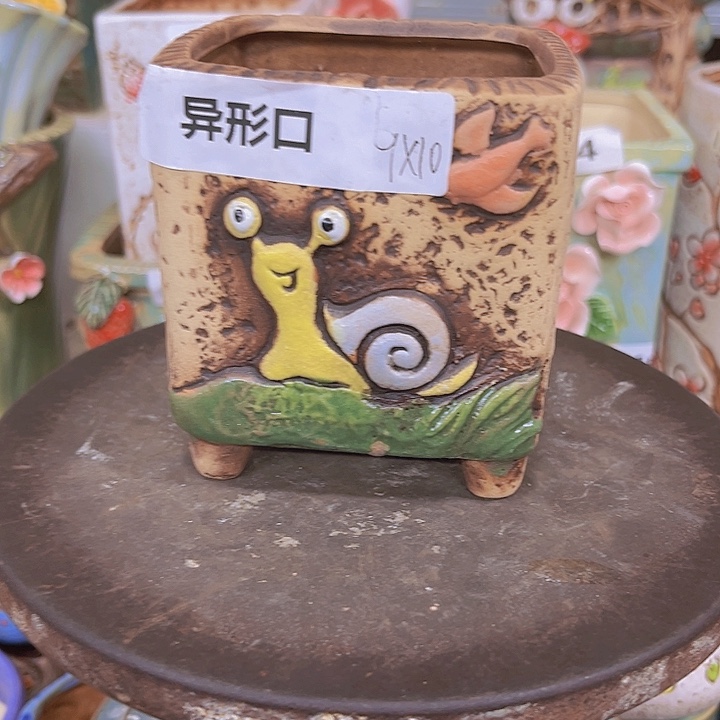 紫砂花盆粗陶材质多肉花盆