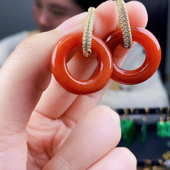 翡翠耳饰未镶嵌饰品