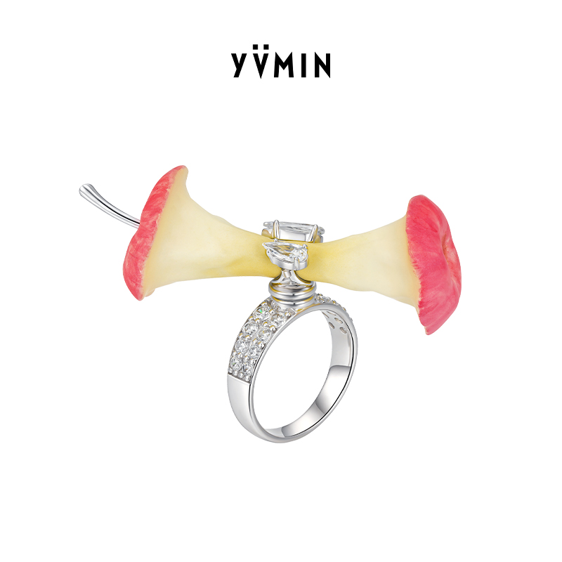 YVMIN/尤目 铜合金树脂戒指 夏上新苹果核戒指