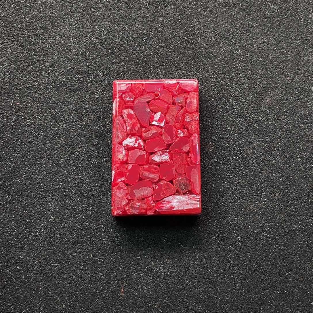 天然辰砂晶体砂无事牌