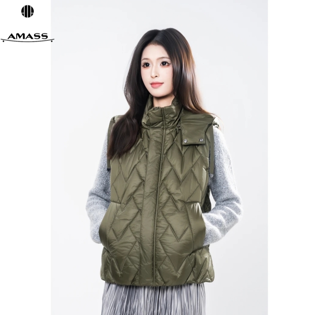 AMASS/阿玛施秋冬新款时尚休闲风百搭厚款马夹女宽松外穿 5400747