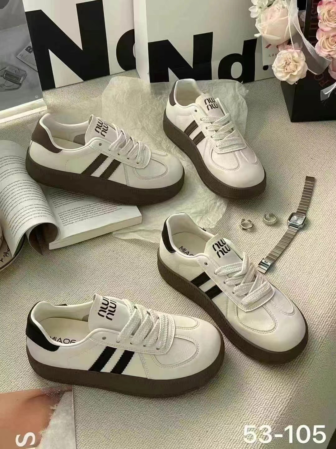 53-105早春德训鞋女款时尚百搭软底透气休闲运动鞋