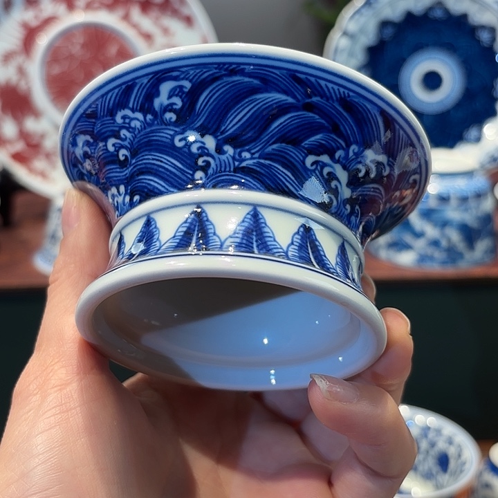 素心幽茗双勾缠枝莲盖置