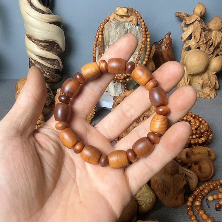 柏木崖柏鼓珠手串崖柏