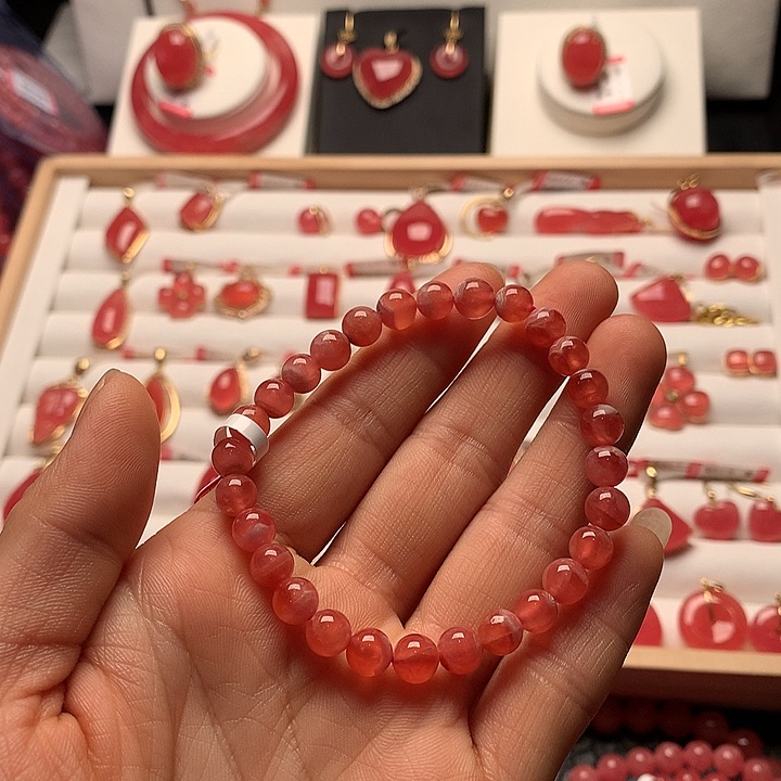 菱锰矿（红纹石）手绳未镶嵌