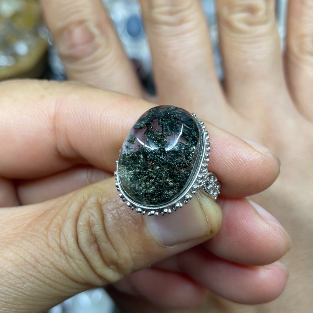 【闪购商品】银S925镶嵌珠宝半成品水晶戒指