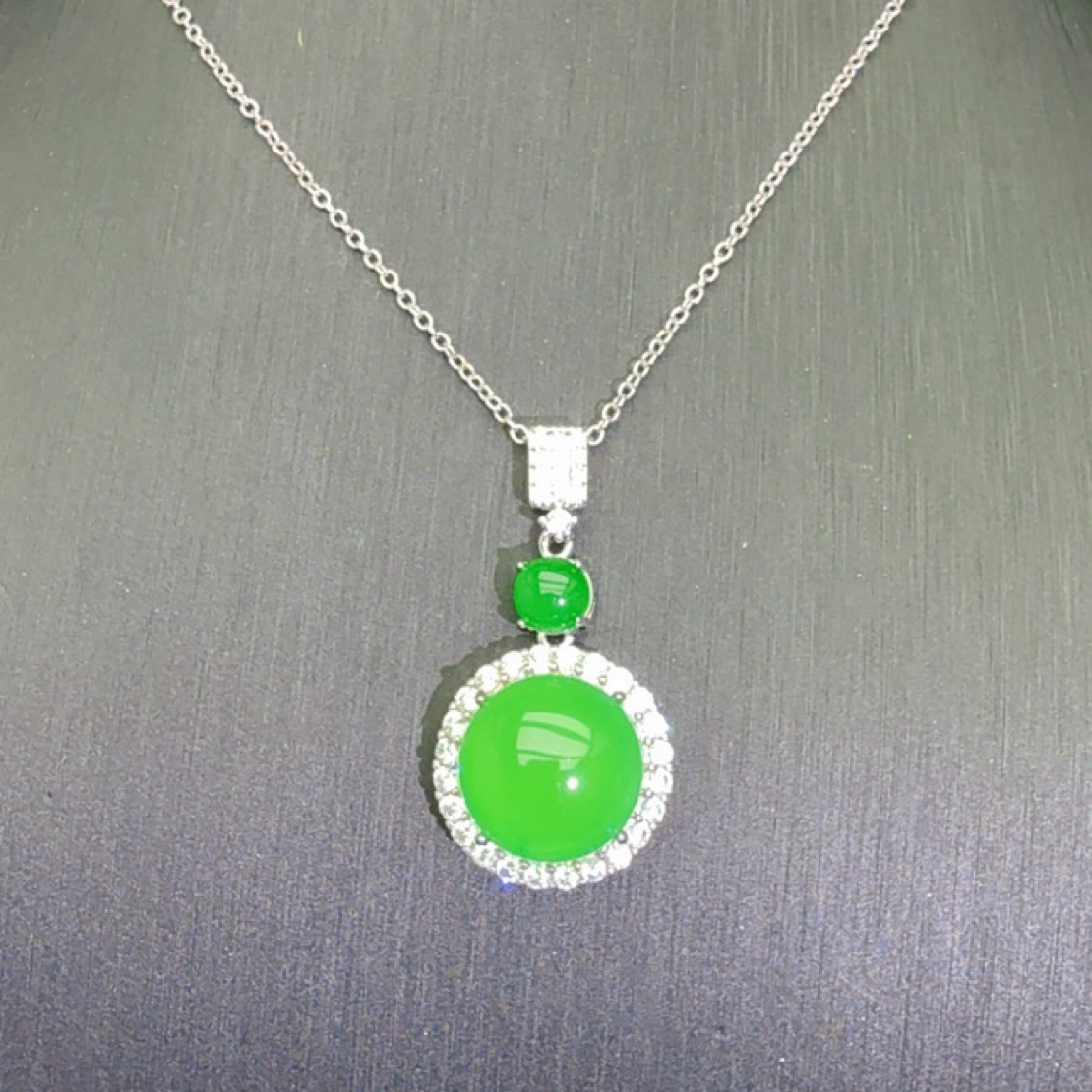 玉髓项链毛衣链吊坠圆包项链