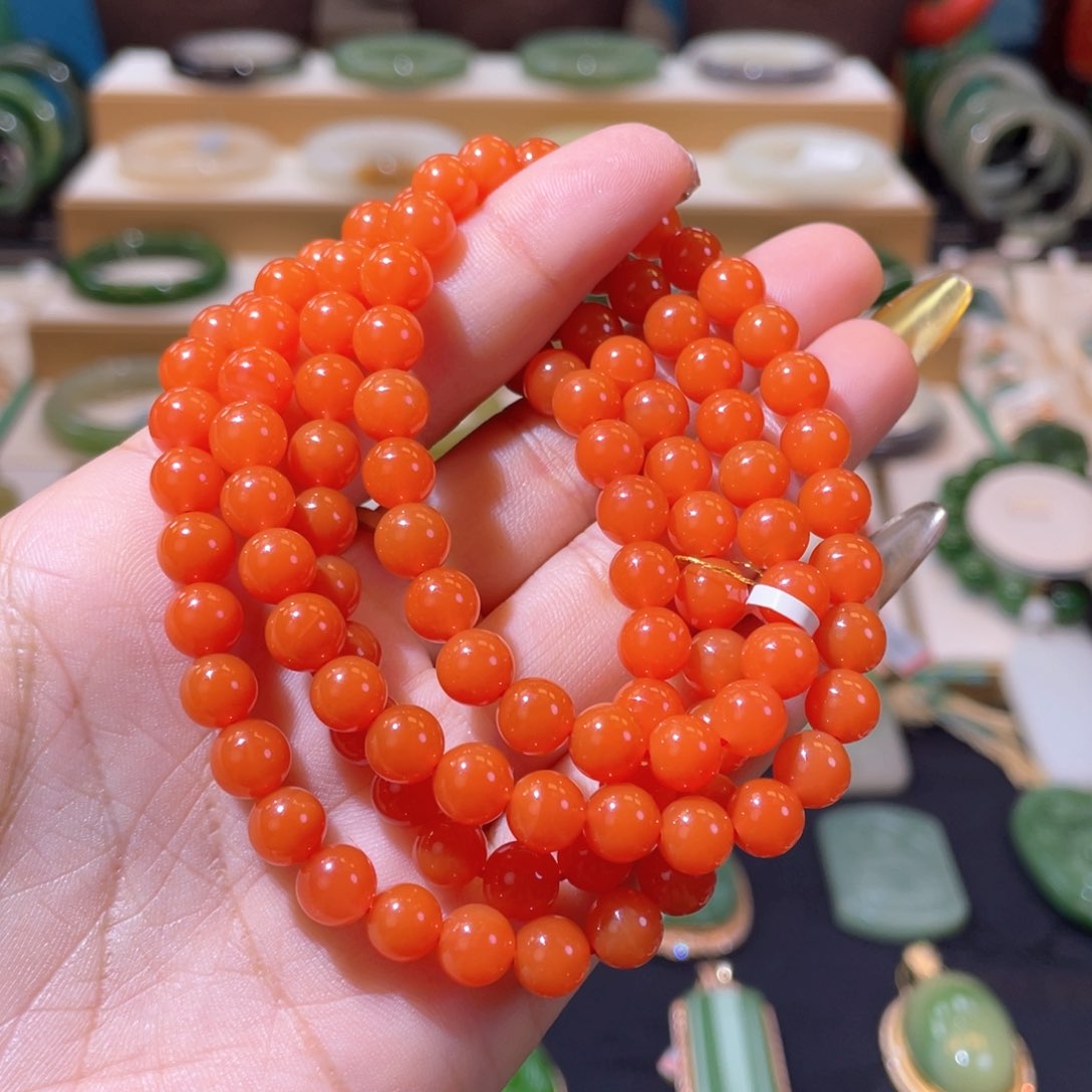 南红玛瑙高品南红108未镶嵌