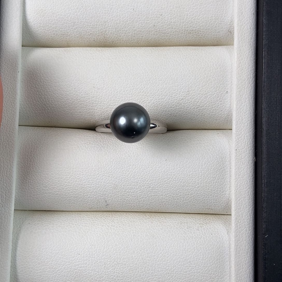 海水珍珠戒圈银S925镶嵌