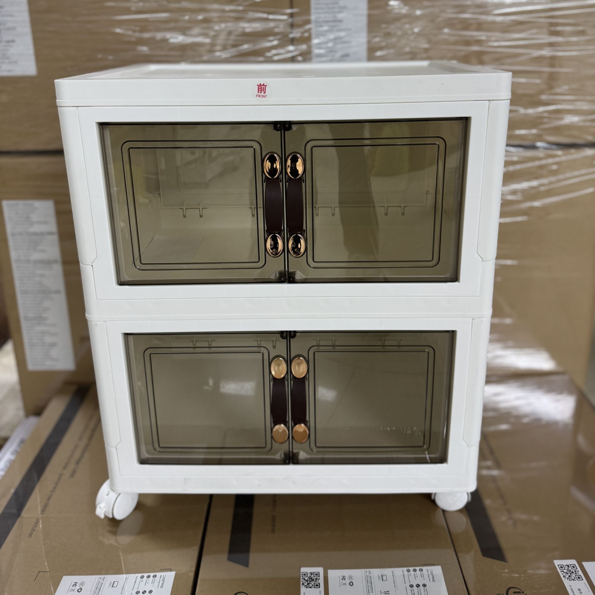 【2层】轻奢奶油风柜子收纳柜多功能柜-新老款随机发 LY