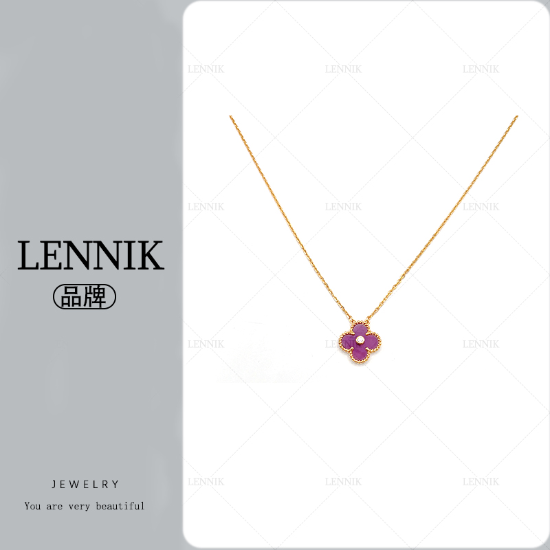 lennik/lennik-LN经典轻奢百搭镶嵌草草项链