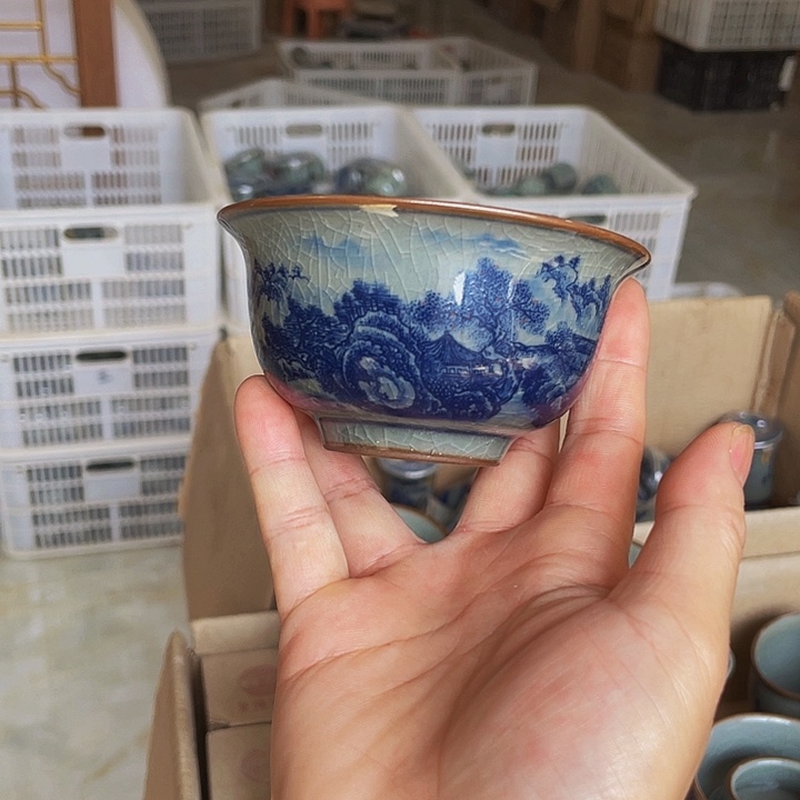 杯山水压手杯老淘泥2个