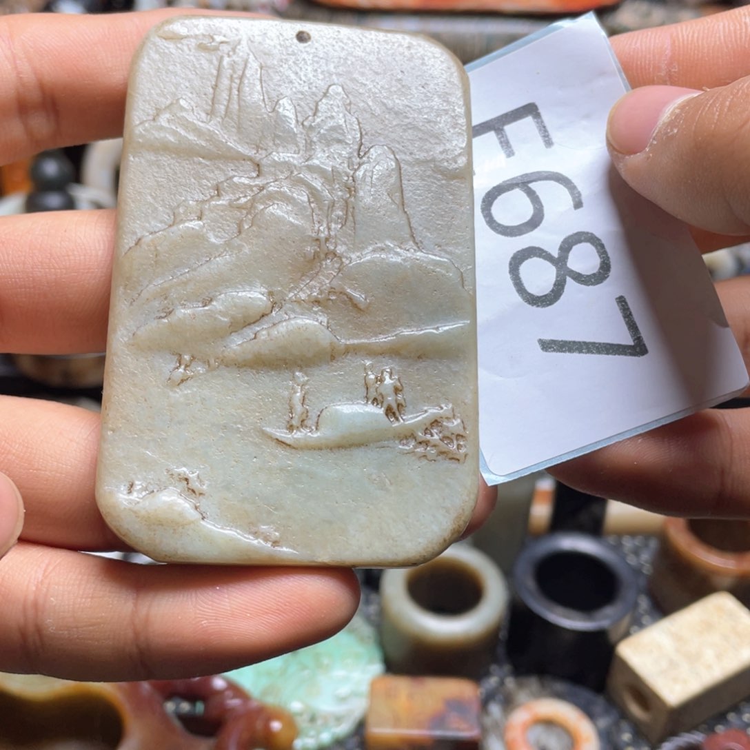 和田玉（糖玉）挂件未镶嵌