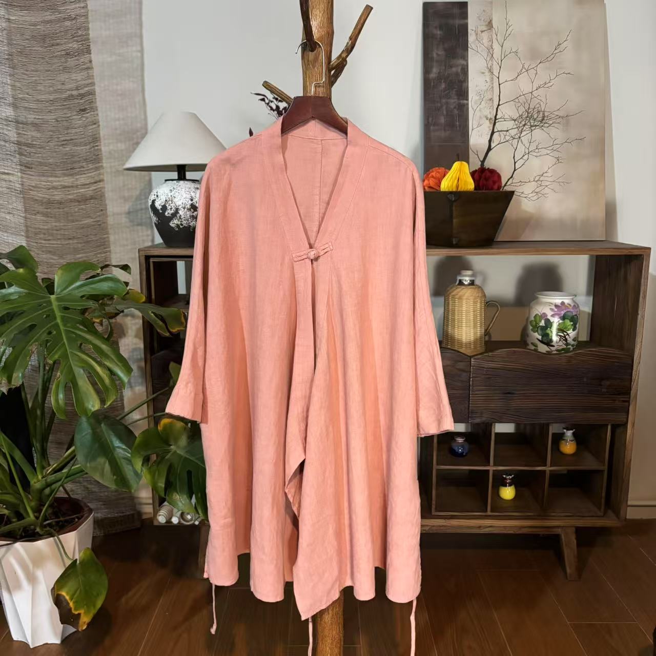 【大梅子推荐】设计款亚麻盘扣上衣MQ7060A