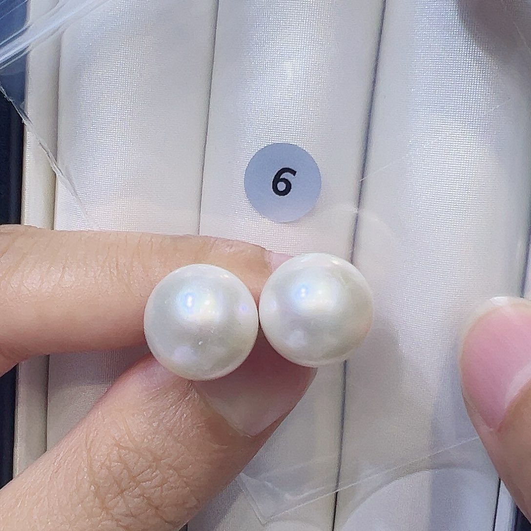 耳饰银S925镶嵌淡水珍珠