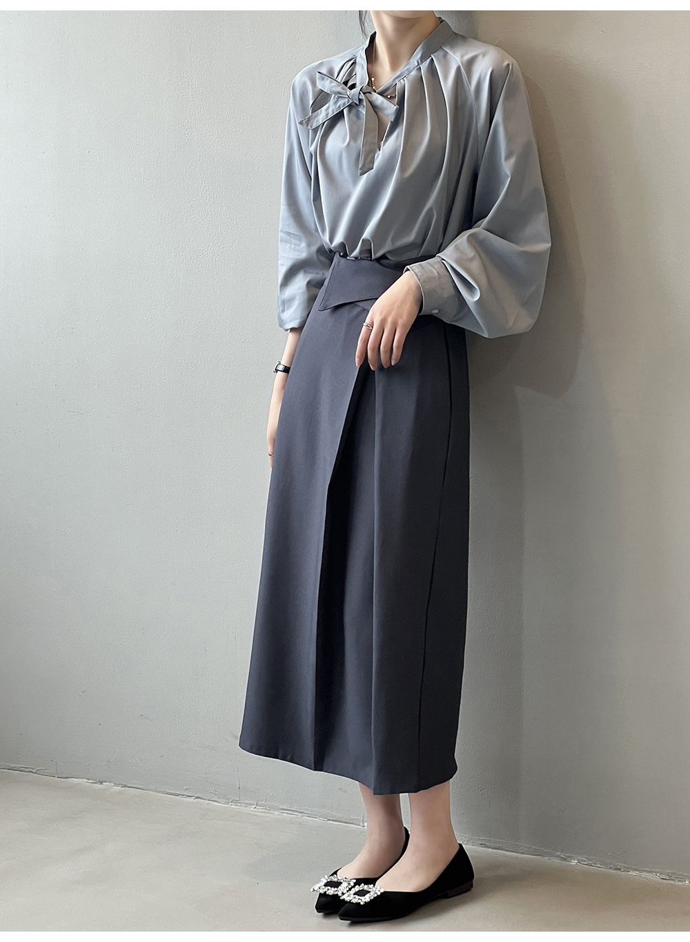 小个子款几何心西装半身裙女秋爆款高腰显瘦a字开叉中长款包臀裙