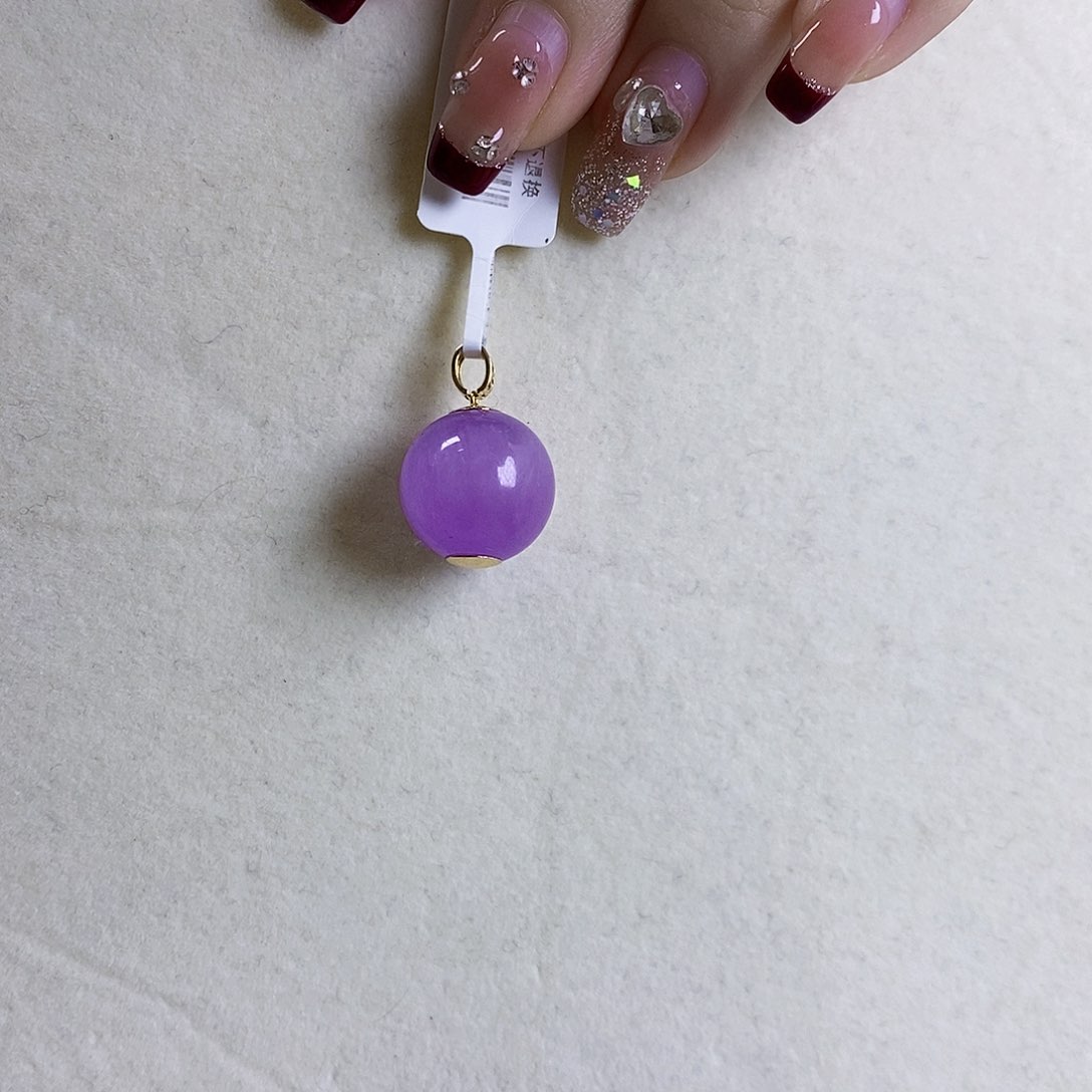 锂辉石18K紫锂辉高冰收藏级顶配龙珠16+18K金镶嵌