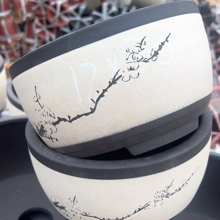 红陶紫砂碗盆口20