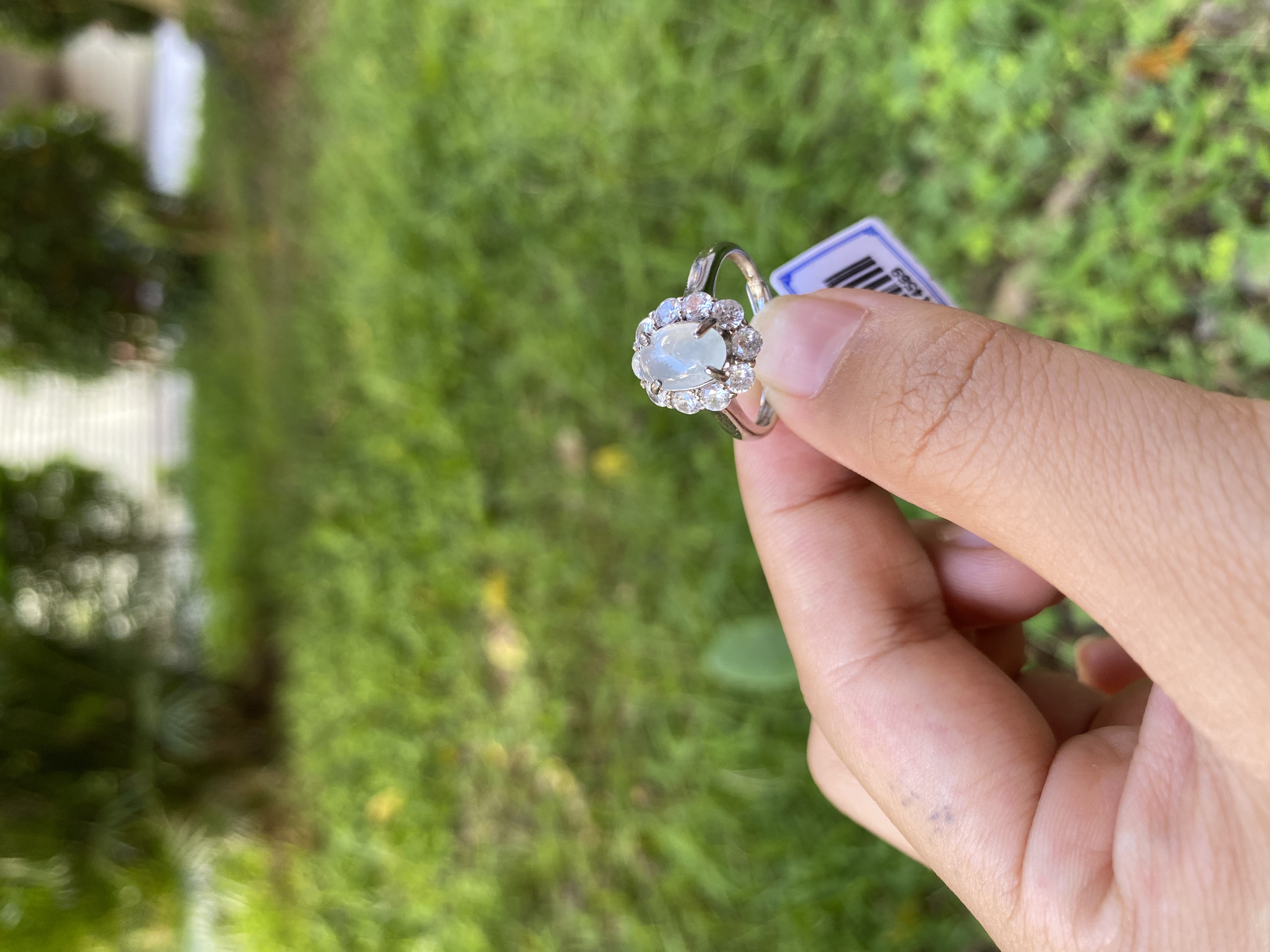 天然缅甸翡翠A货925银镶嵌戒指