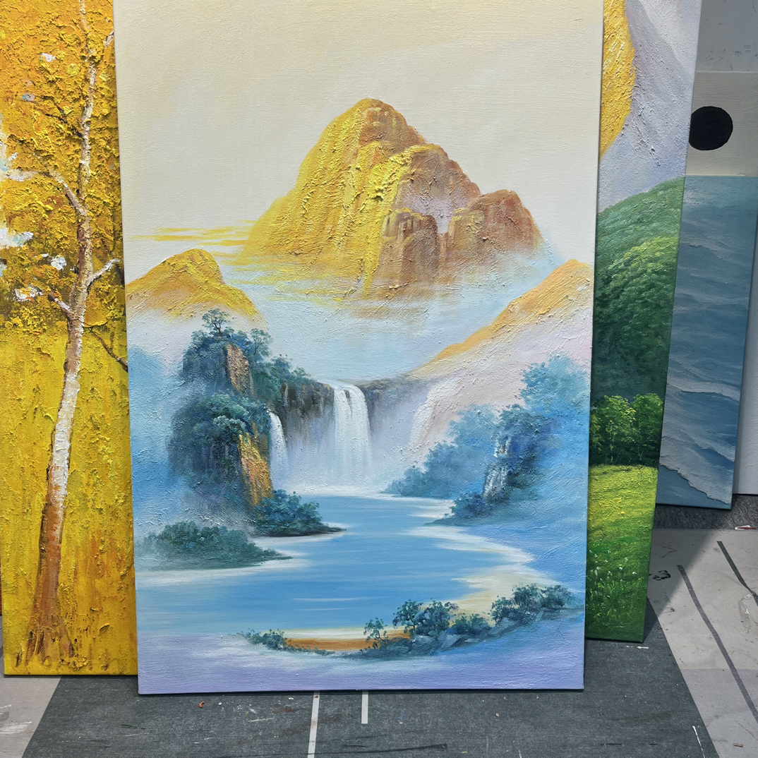 日照金山意象山水《金山聚宝盆》客厅沙发背景装饰画