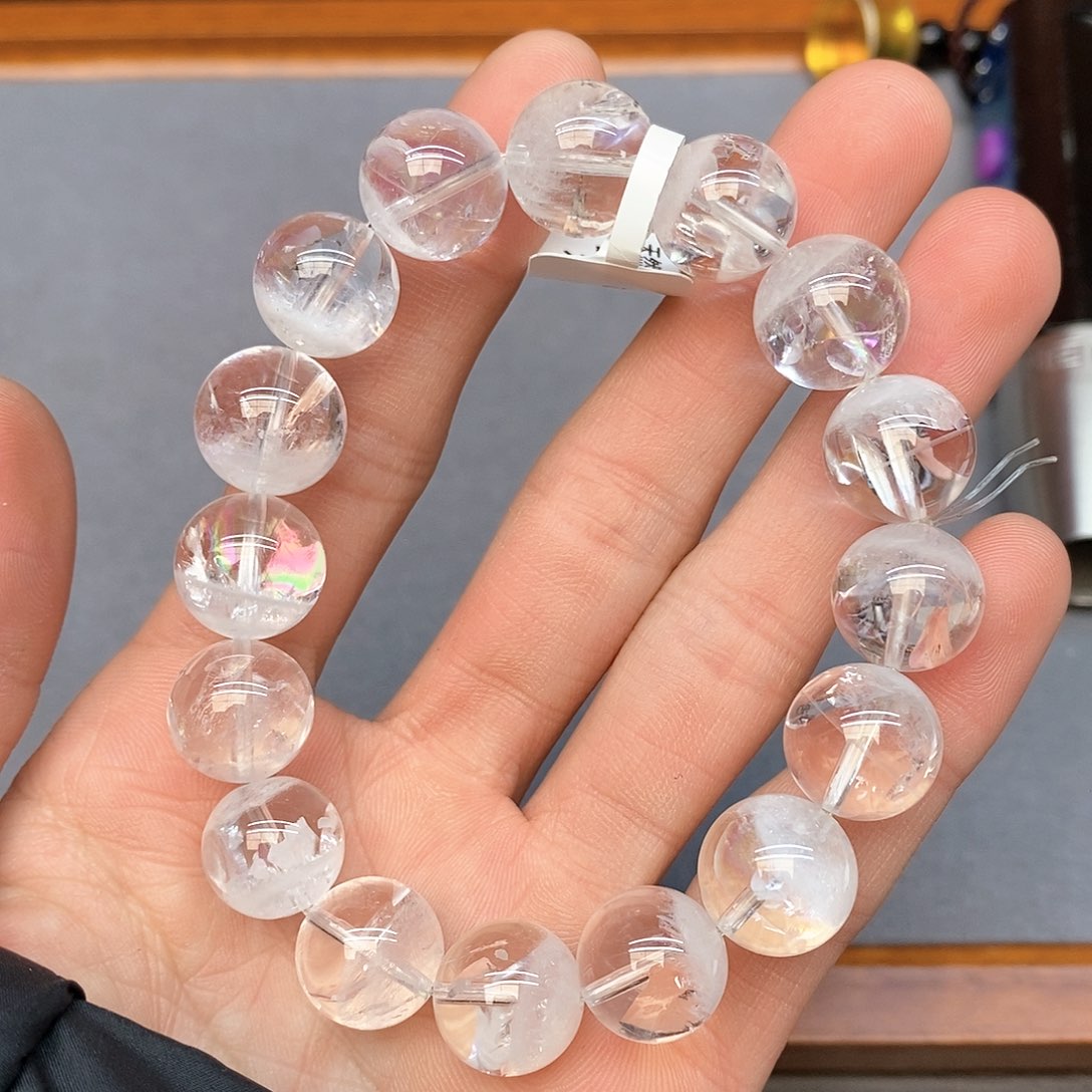 水晶手链未镶嵌30白幽灵13mm