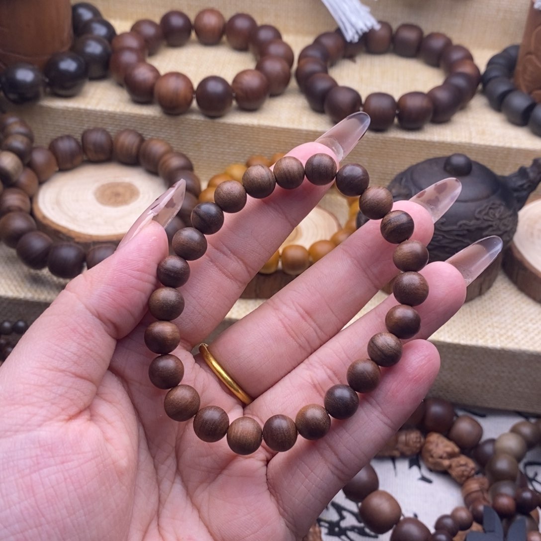 檀香木手串/手链0.8，焦糖，开播福利