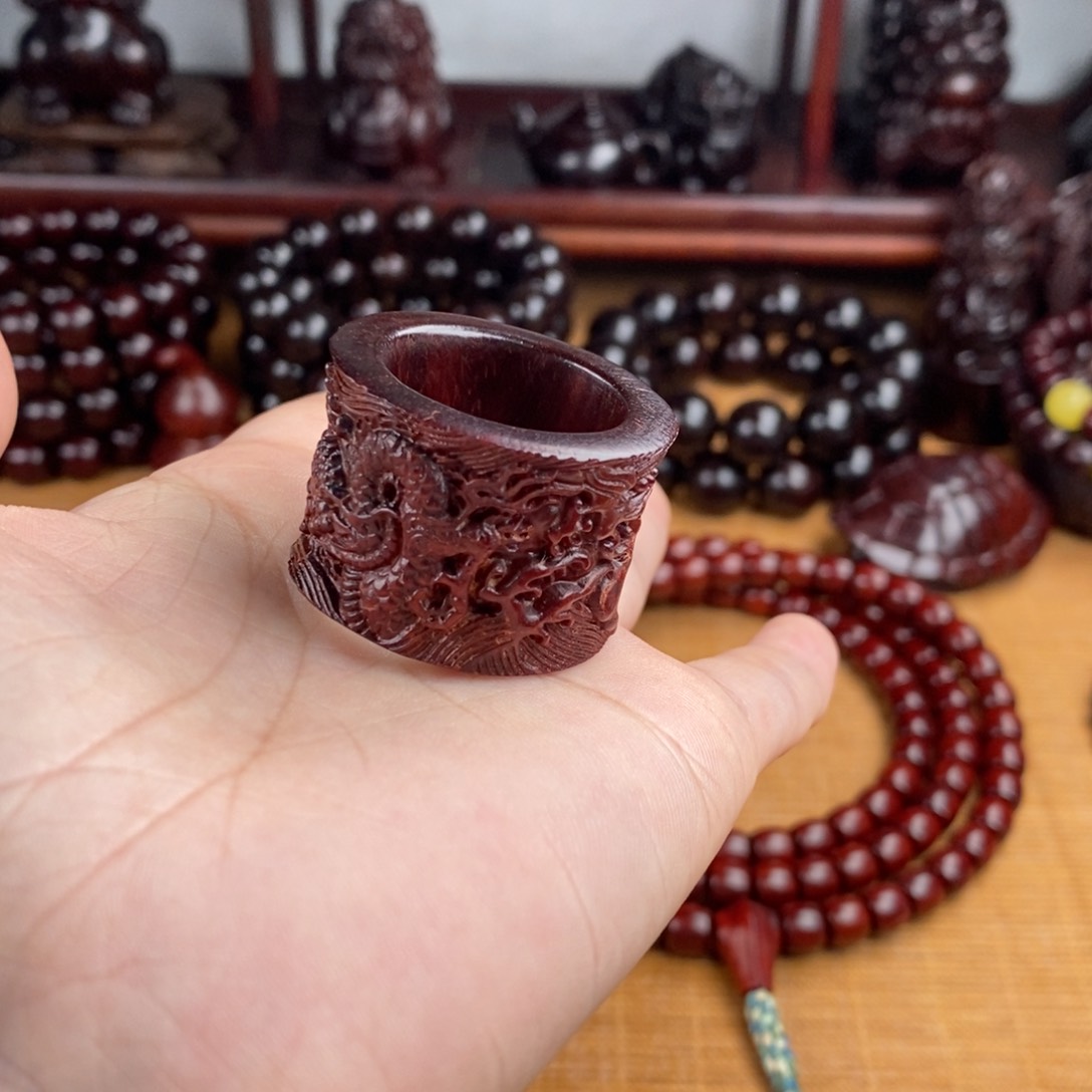 小叶紫檀把件扳指内径23