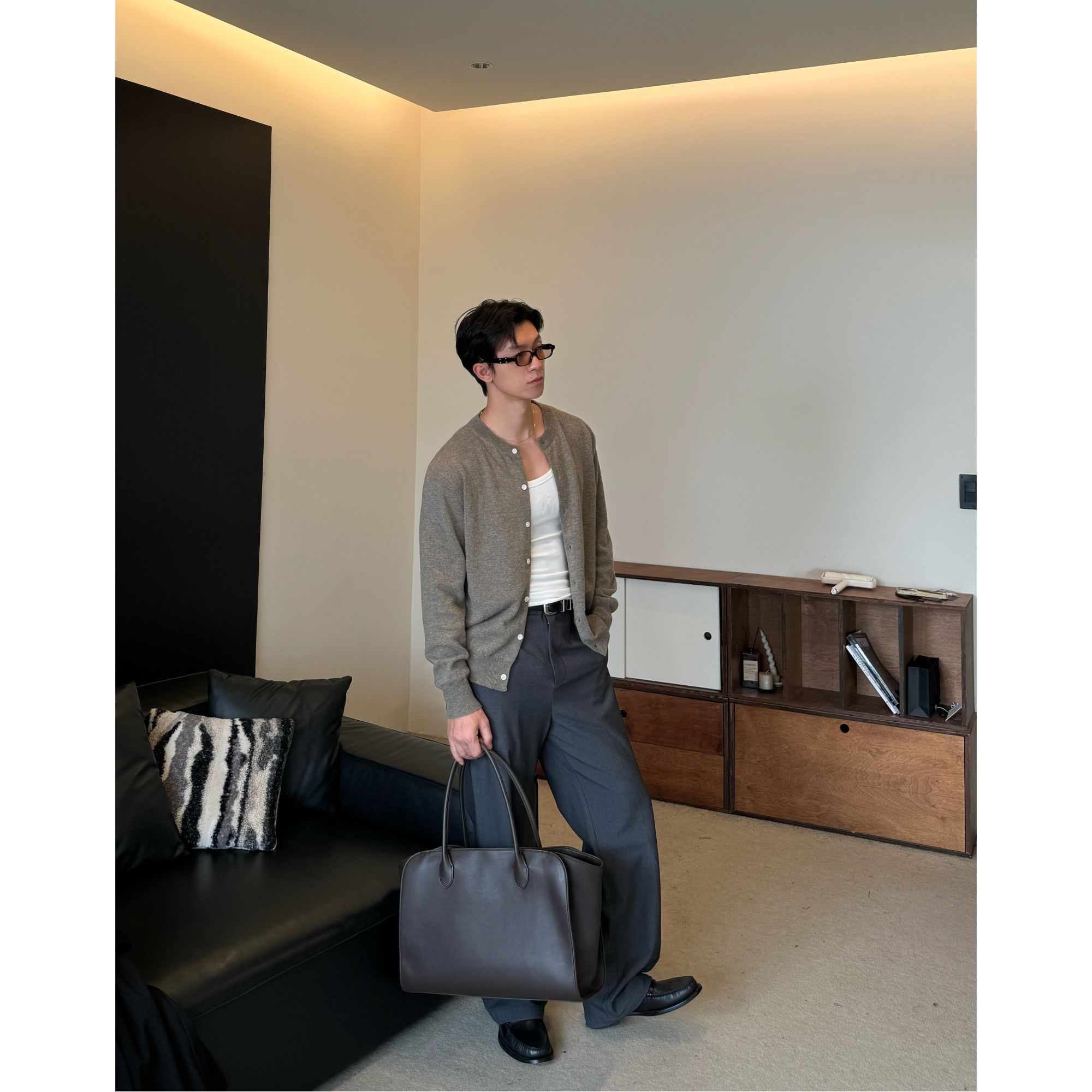 ZHENGYE  【100超细羊毛】软糯舒适圆领长袖开衫