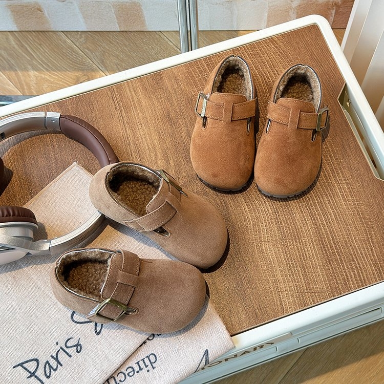 2025秋冬新款儿童博肯鞋男童休闲百搭软底防滑韩系加绒复古宝宝鞋