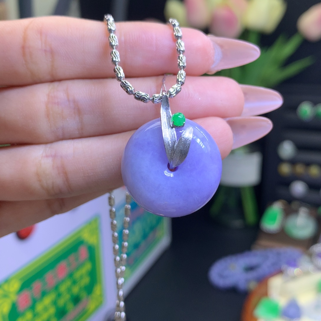 翡翠颈饰18K金镶嵌天然