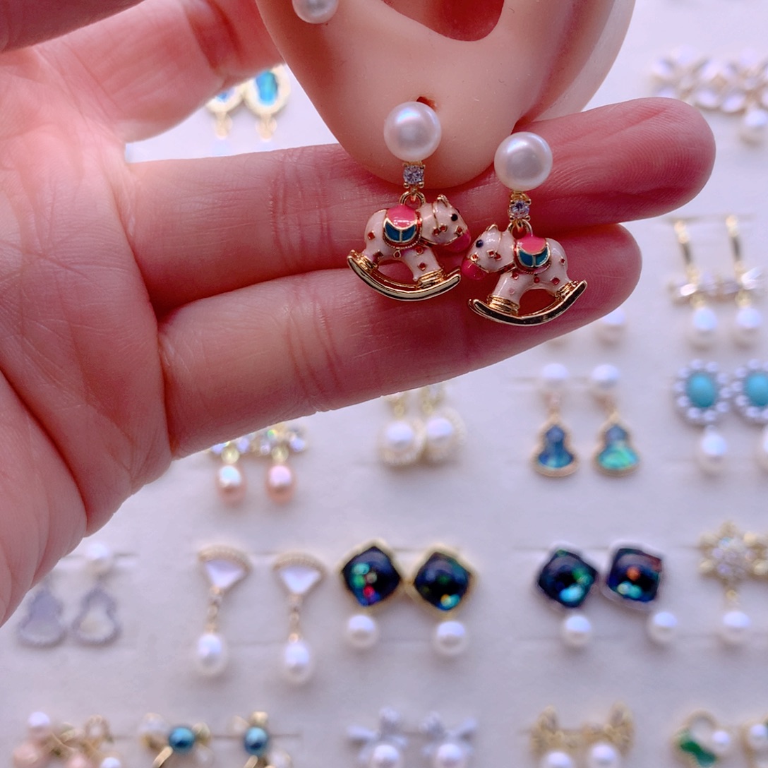 耳饰淡水珍珠合金