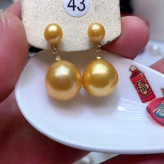 淡水珍珠耳饰银S925镶嵌