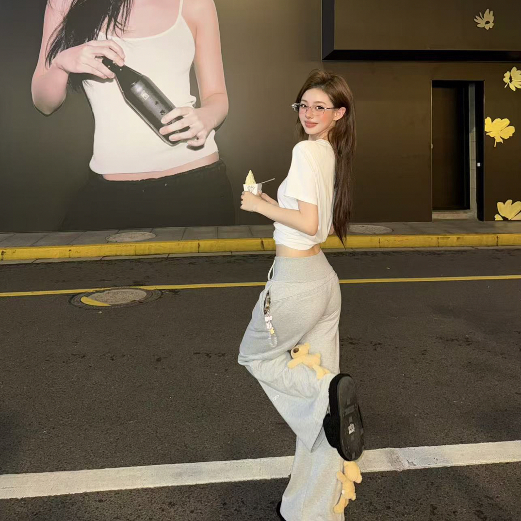 13DE 2025新款基础宽腰头微喇卫裤-1580