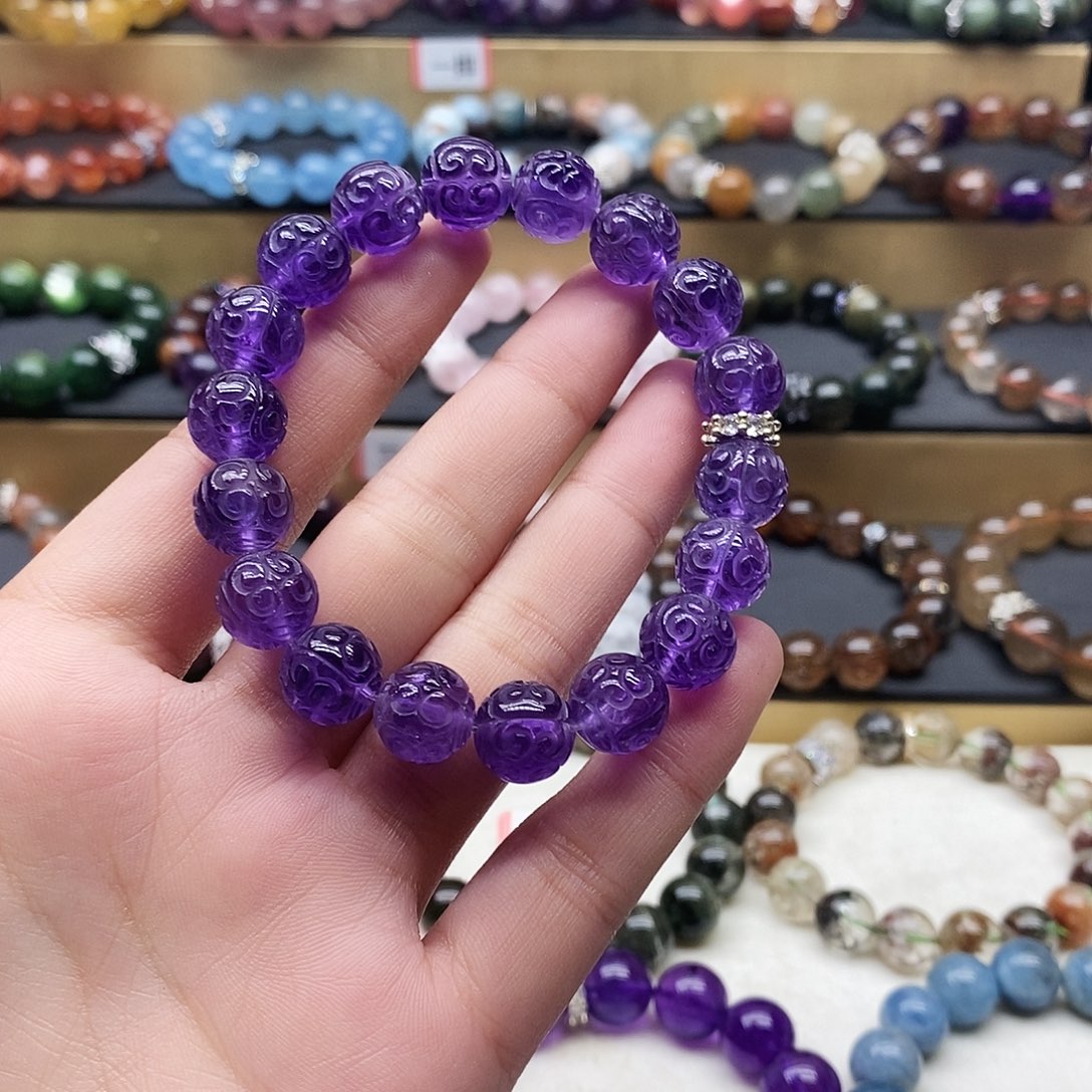 水晶手链未镶嵌紫回纹