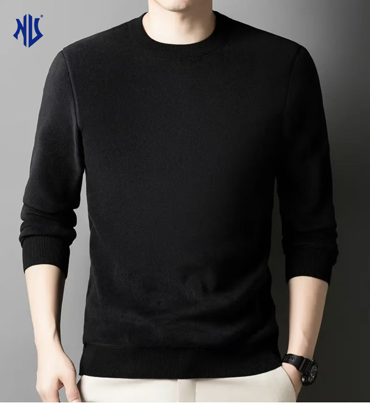 2NU男女款奥利绒加厚圆领毛衫B8091 