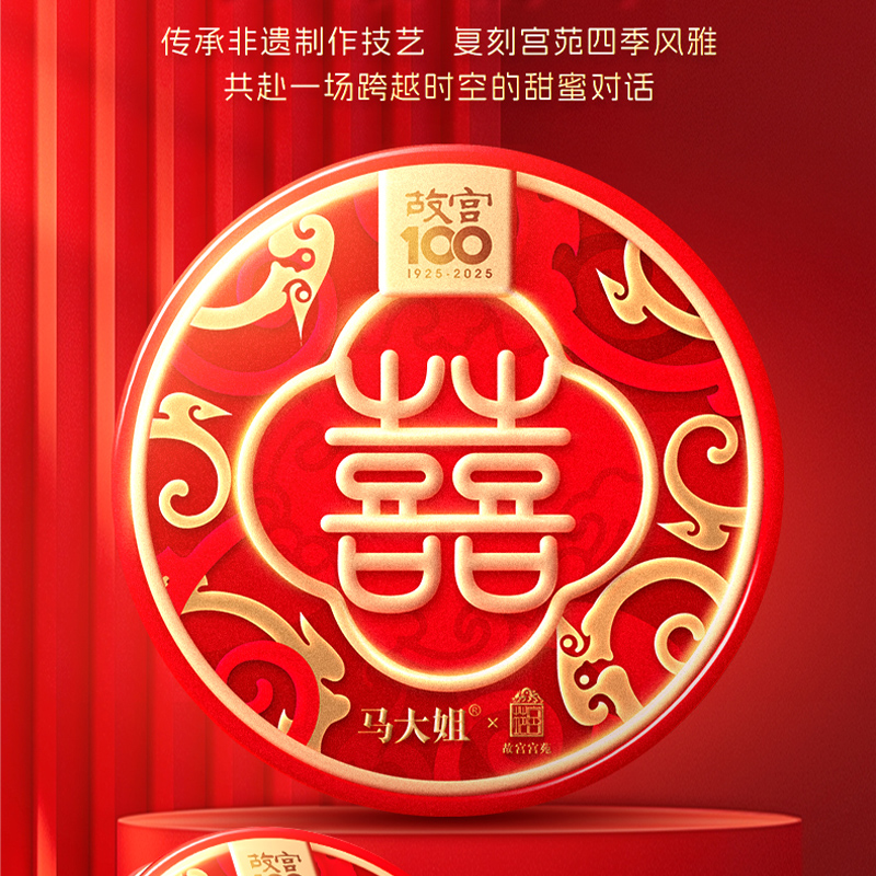 【藏禧纳褔】马大姐&故宫宫苑联名 喜糖小圆盒花生酥玉米酥牛轧糖
