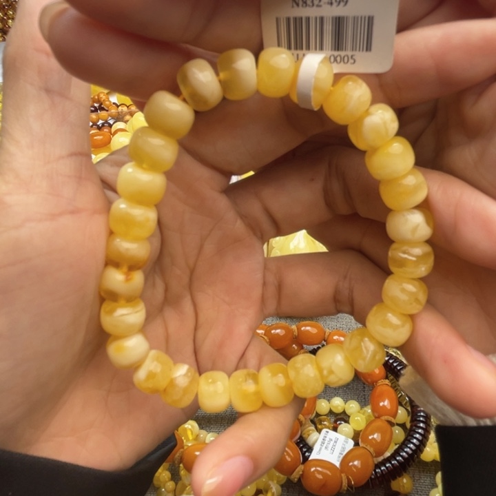 蜜蜡珠宝奇石未镶嵌蜜蜡手串9m