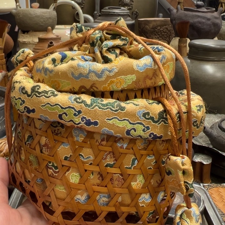 创***）竹编收纳袋茶器茶器两个