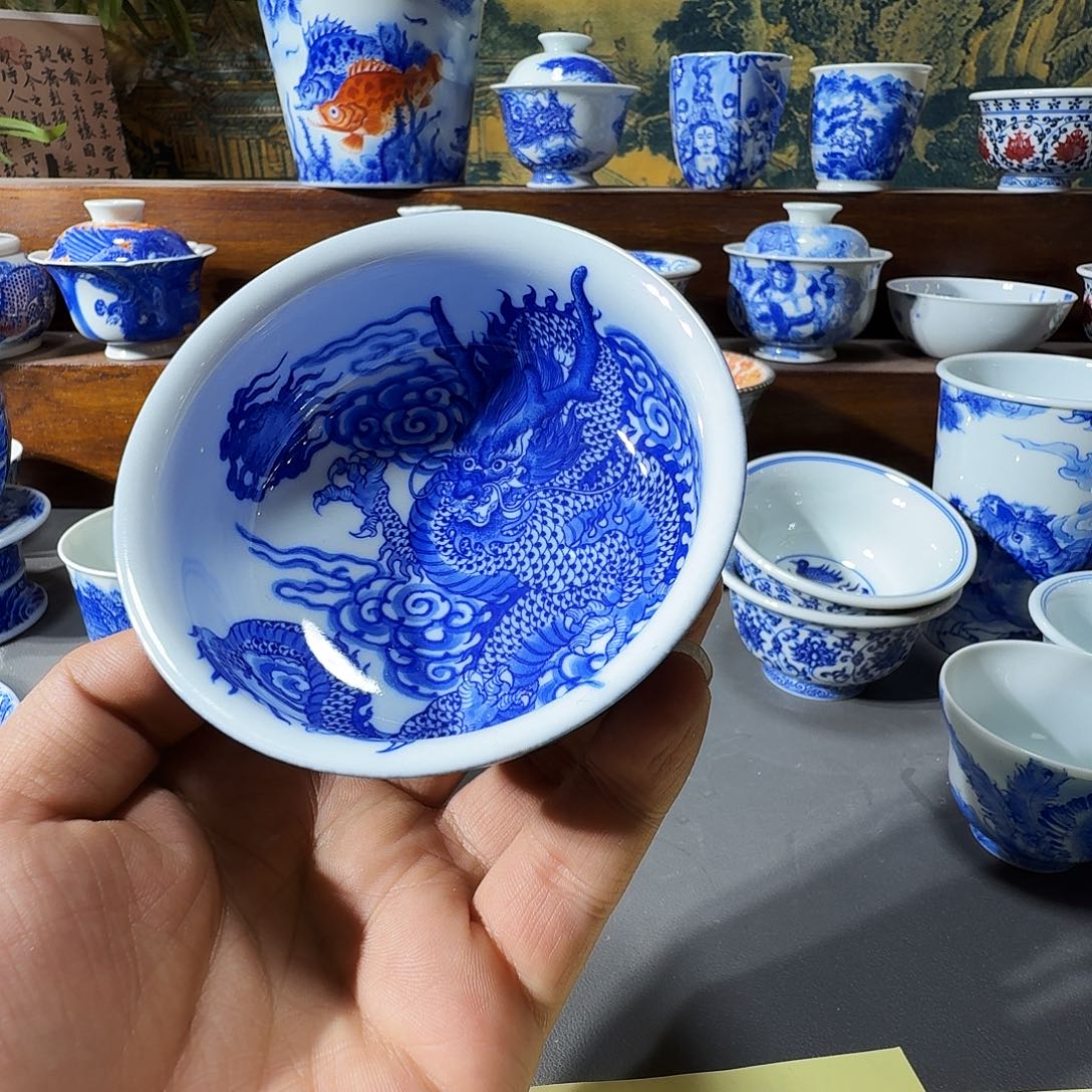 泥塑主人杯手工手绘微微瑕