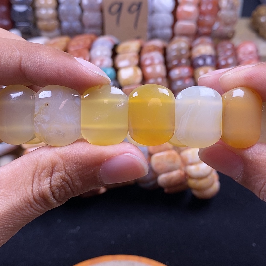 硅化珊瑚（珊瑚玉）未镶嵌手串冰发丝23