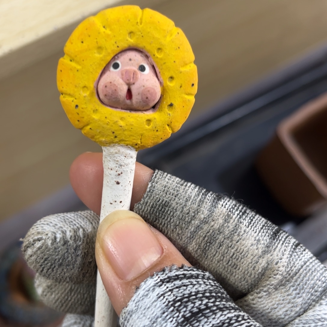 泥塑古镇炻陶花盆