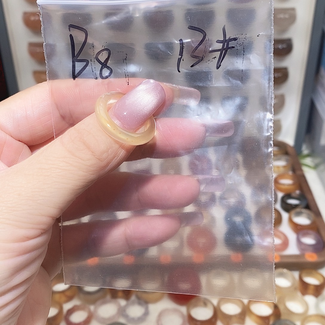 玛瑙/玉髓未镶嵌戒指港13福利款有包容不退换