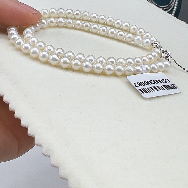 淡水珍珠银S925镶嵌颈饰➕5.6极光炫彩
