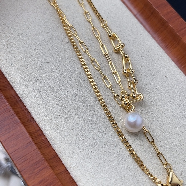 海水珍珠银S925镶嵌颈饰