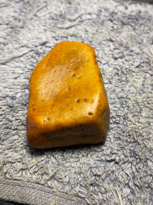 天然原石手把件全黄