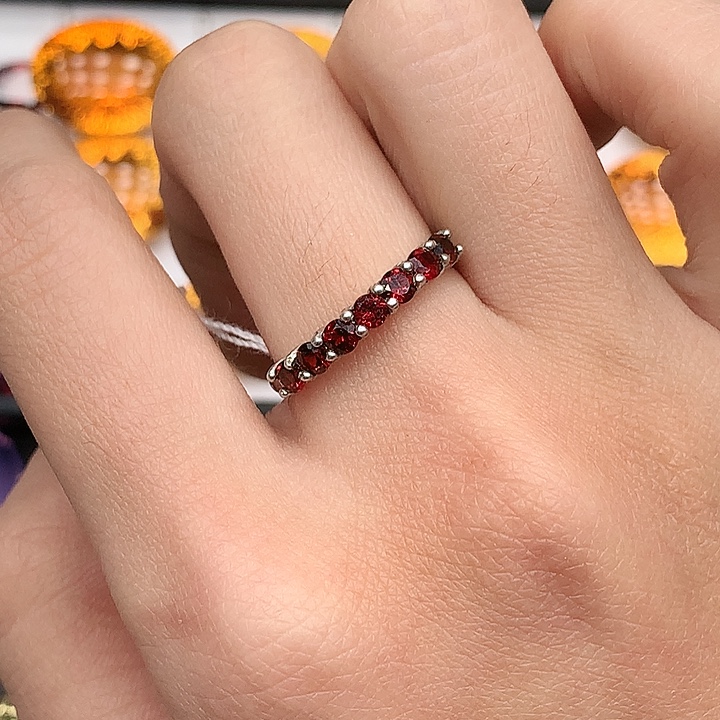 戒指银S925镶嵌石榴石