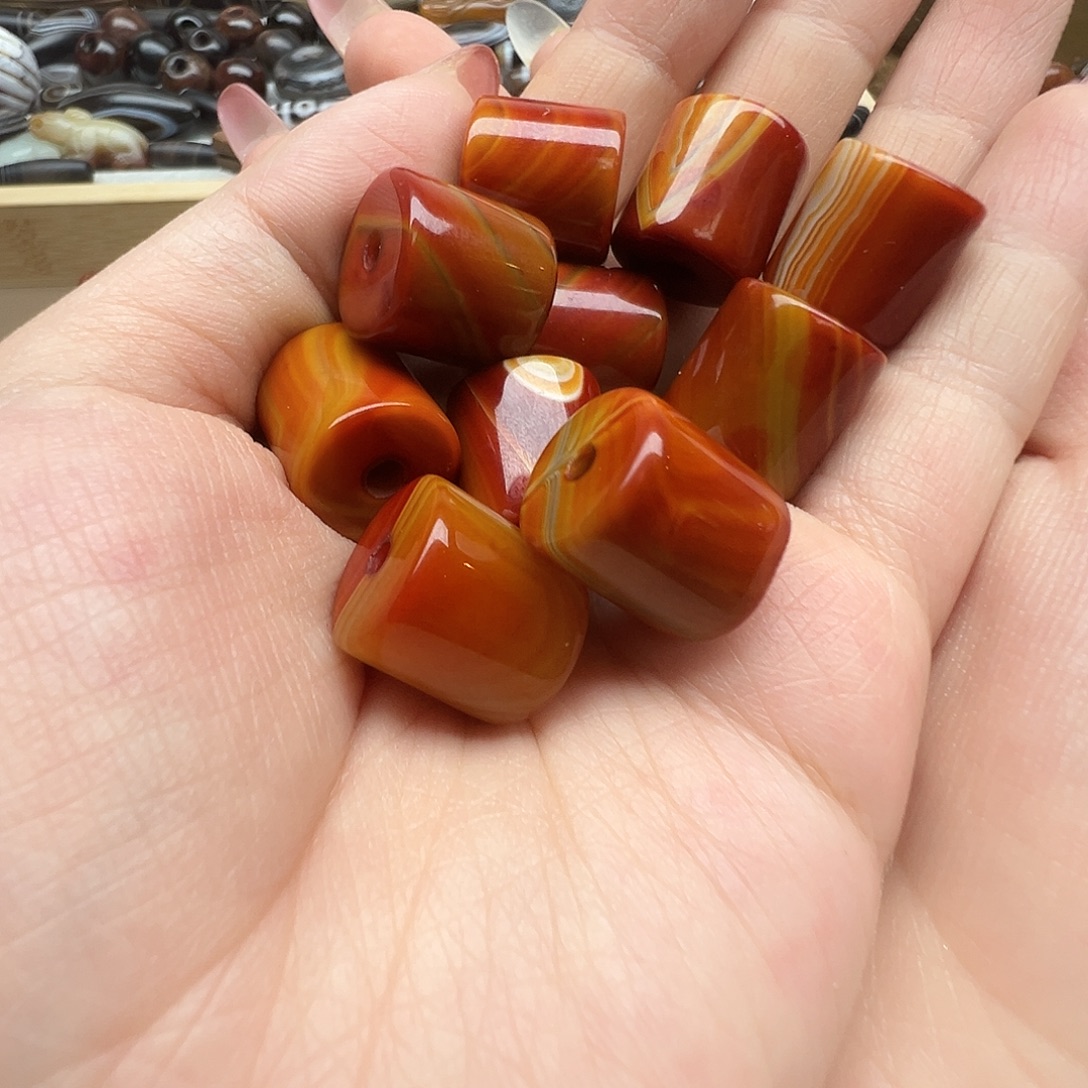 玛瑙/玉髓合金珠宝半成品10颗