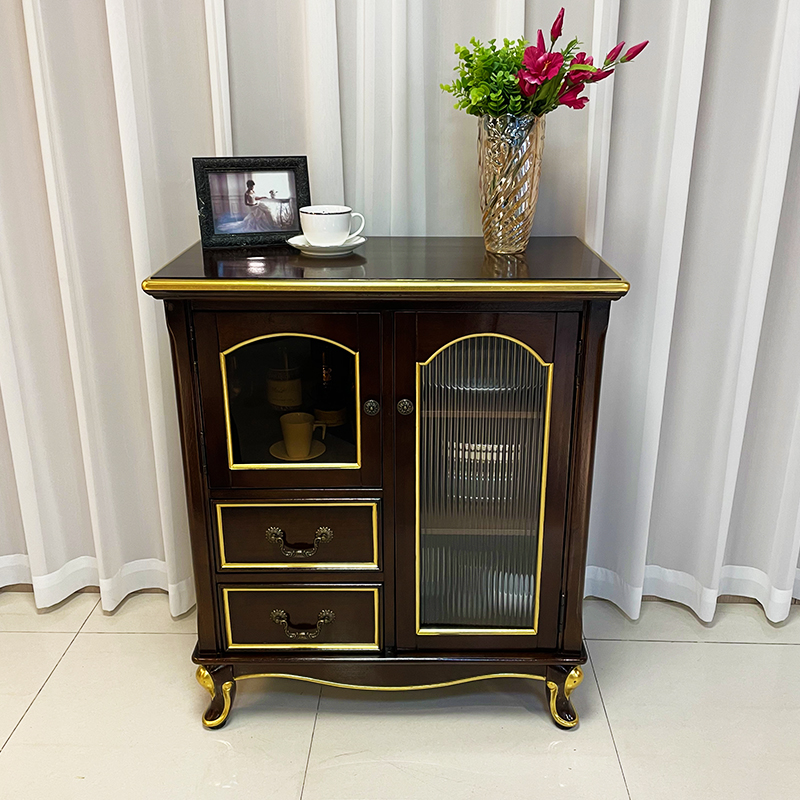 玄关多功能简约经典美式复古餐边柜设计轻奢酒柜雕花置物