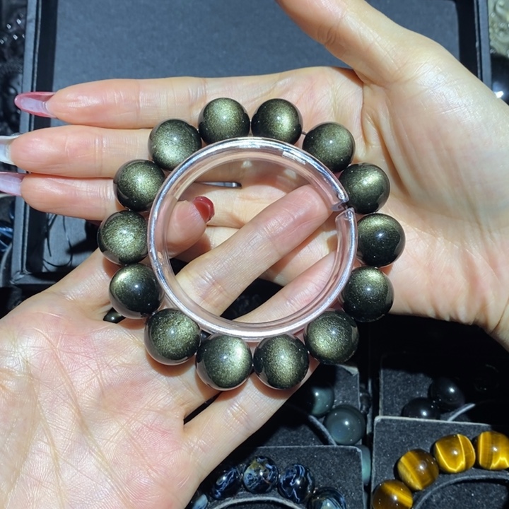 黑曜岩手链未镶嵌M***长